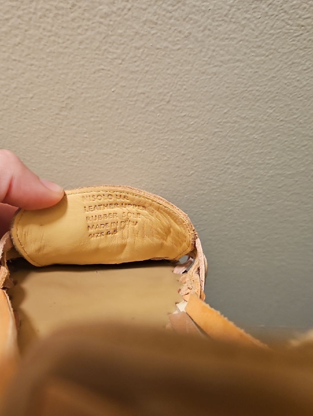 Nisolo Woven Leather Huarache Flats - Tan & Cream Nisolo Sandal - Picture 6 of 6